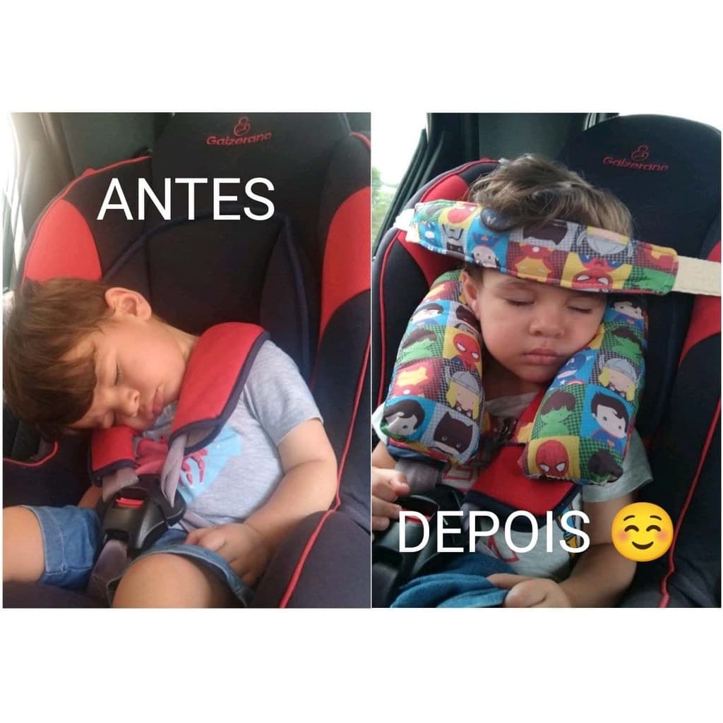 Protetor De Pescoço Infantil + Faixa Cadeirinha Viajens conforto do Bebe soninho