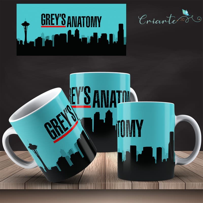 Caneca Porcelana Coleção Grey's Anatomy Mod 26