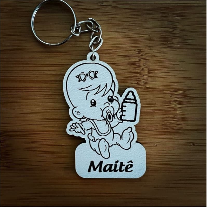 Kit de Chaveiros Bebe Nenem Com Mamadeira Brinde Personalizado em MDF