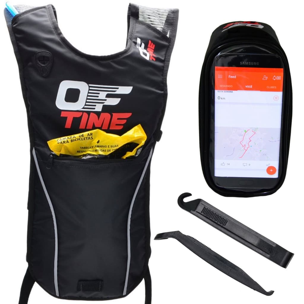 Kit Mochila De Hidratação Slim Bolsa P/ Celular  2 Espátulas