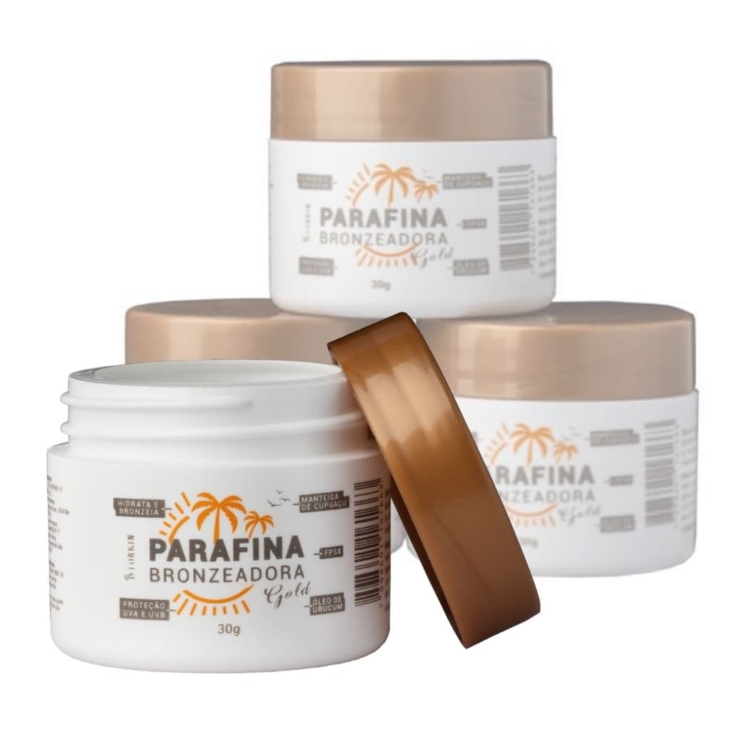 Parafina Bronzeadora Gold 30g para um bronzeamento natural para ficar com marquinha de bronzeado