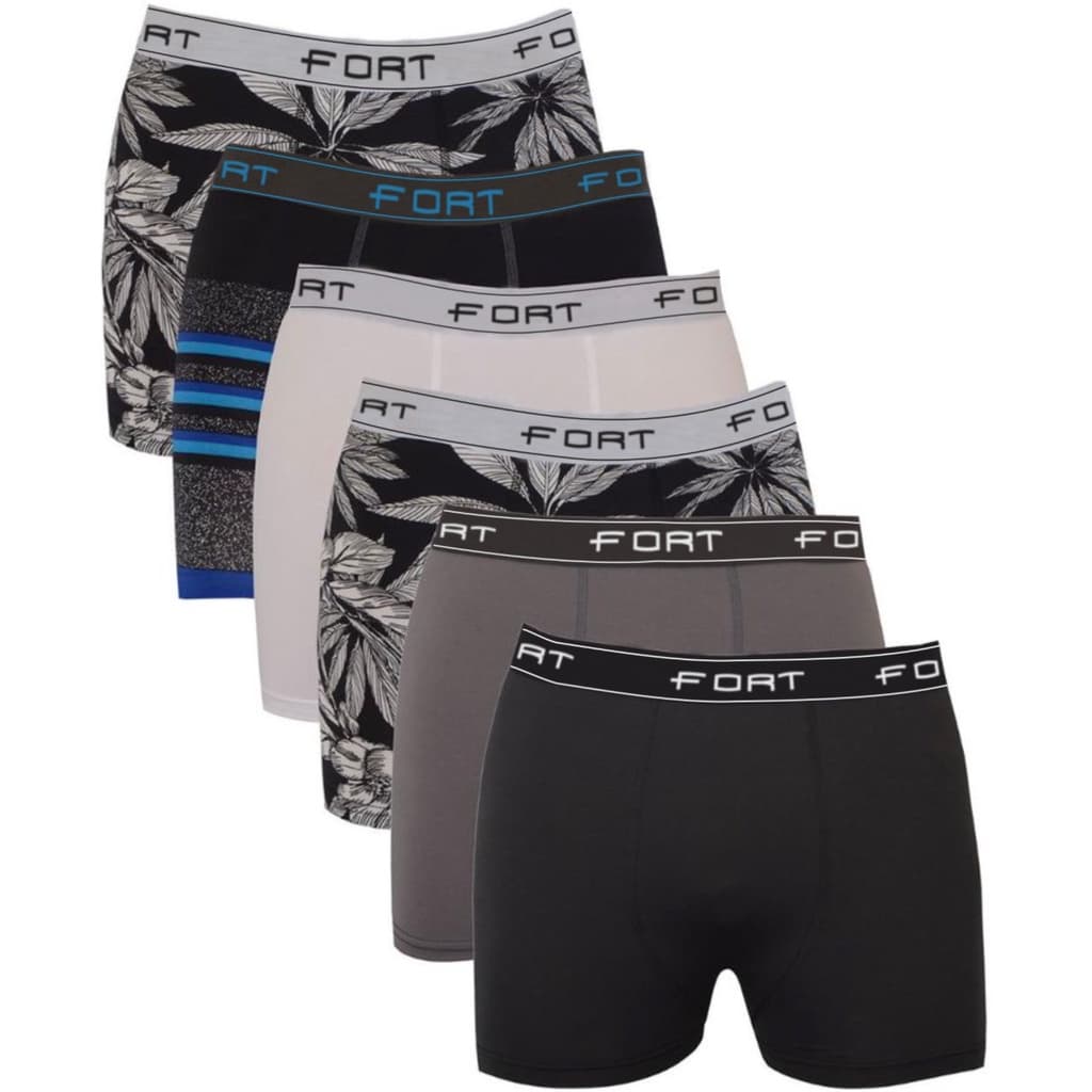 Kit 7 Cuecas Boxer Masculino Microfibra Estampadas e Lisas