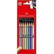 Lápis de Cor Sextavado, Faber-Castell, EcoLápis Metallic, 120410G, 10 Cores