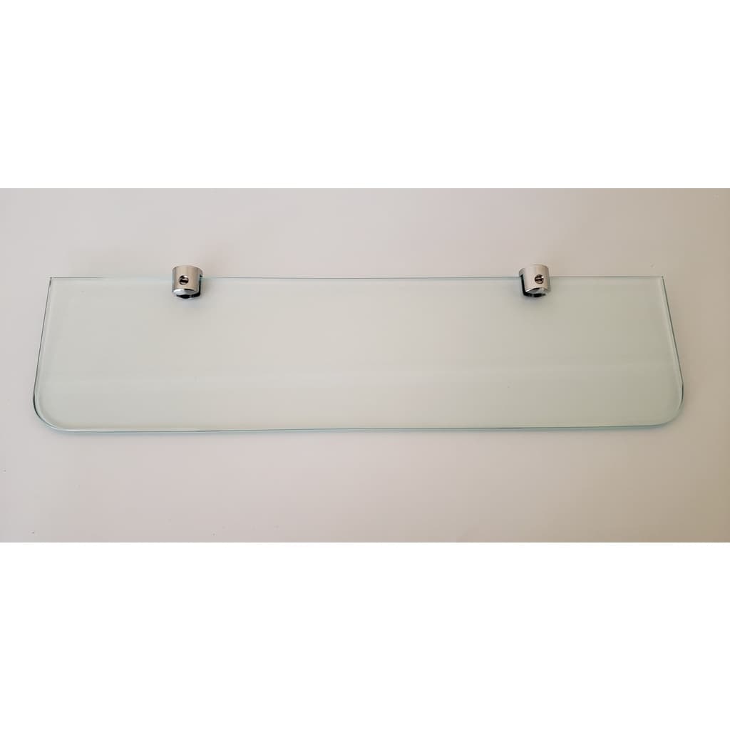 Prateleira Vidro Canto Arredondado 10x50 Cm Com Suporte