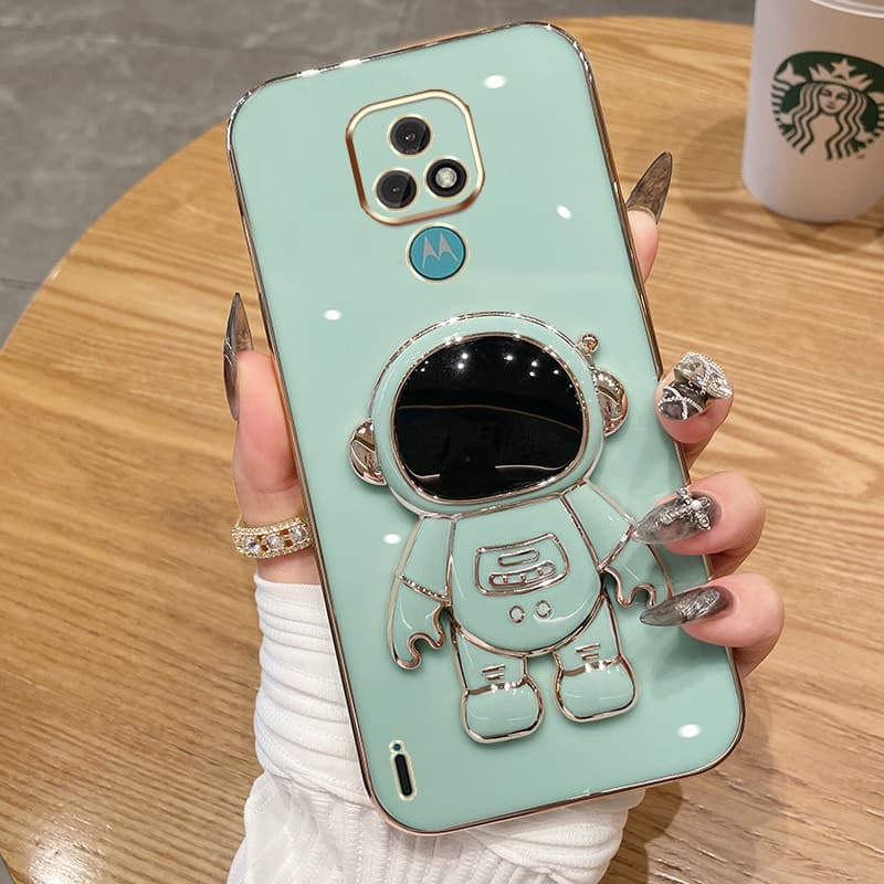 Motorola Moto E7 E7 Plus Astronauta Estojo De Telefone Dobrável Para Revestimento De Luxo Macio Quadrado À Prova De Choque Capa Traseira