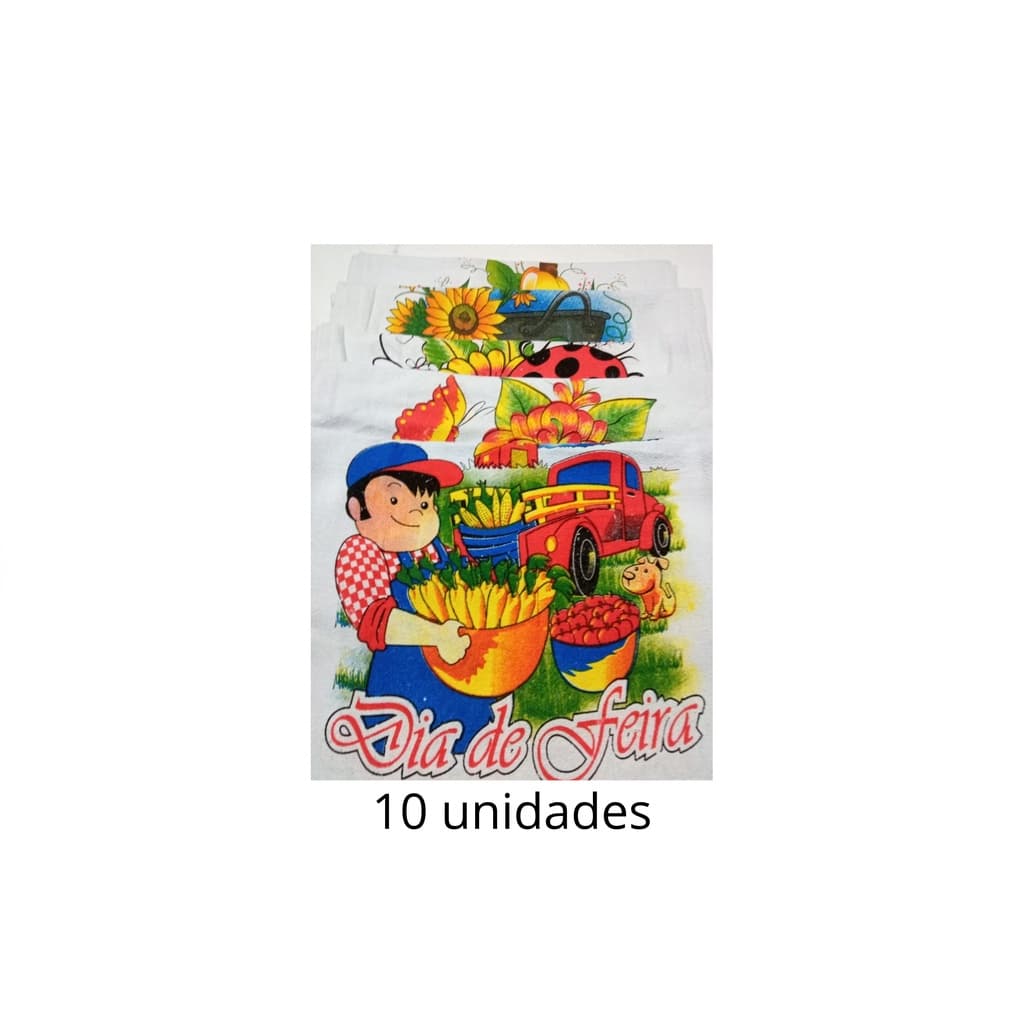 Kit Pano de prato o legitimo pé de galinha estampado 10 unidades