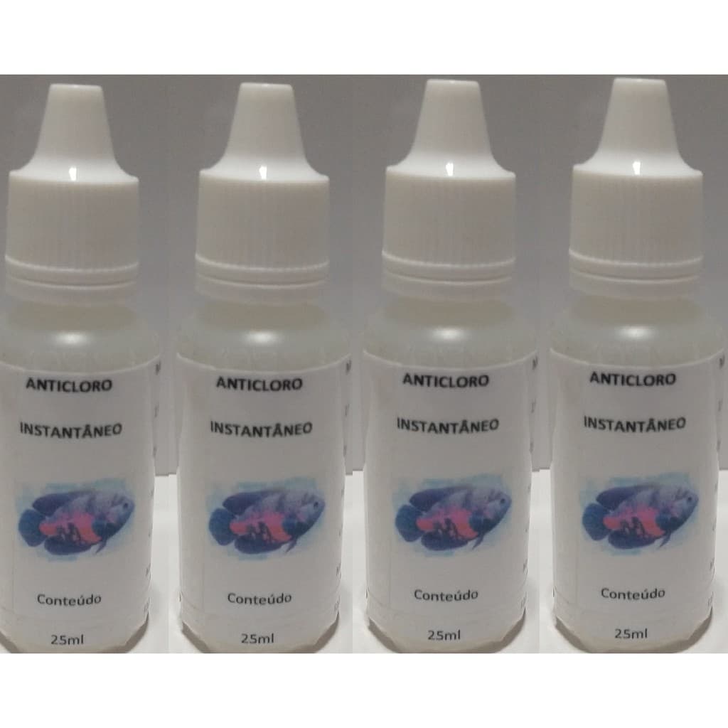 kit Anti cloro condicionador para aquario 4x unidades - 25ml cada