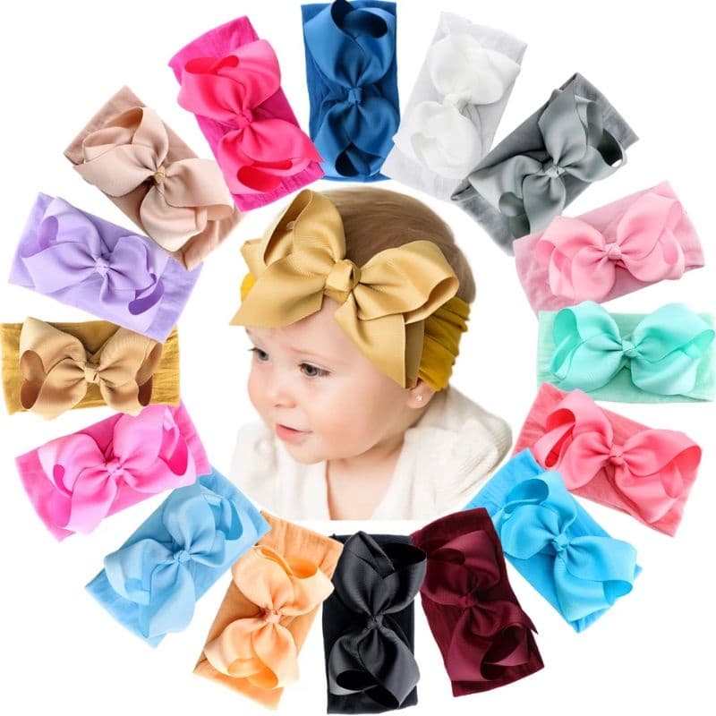 Turbante Boutique na Meia de Seda Recém nascido Menina Crianças Acessório Infantil Faixa Bebê