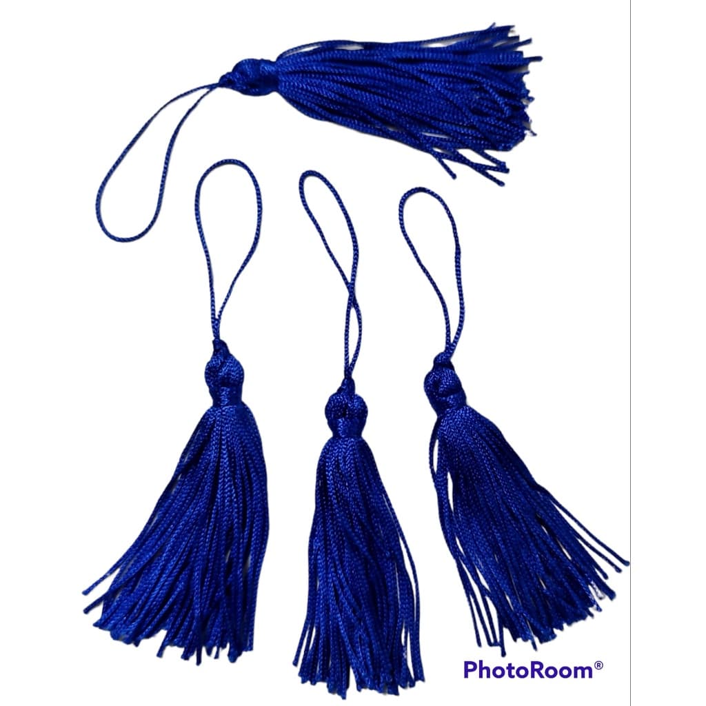 pompom de Seda Tassel azul royal pacote com 5 unid. Planeta das artes