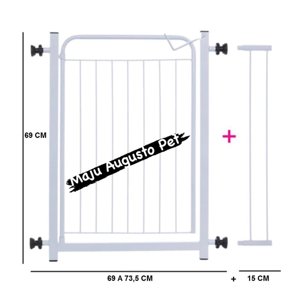 Grade Portão Pet de Proteção 84 a 88 cm para Cachorro Cães