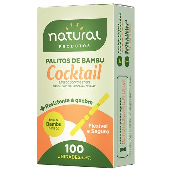 Palito Dental Cocktail c/100 unidades Natural Produtos.