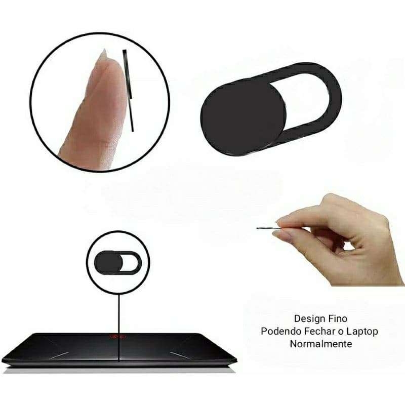Protetor Câmera Universal Antiespiao Notebook Smartphone Webcam Preto Branco