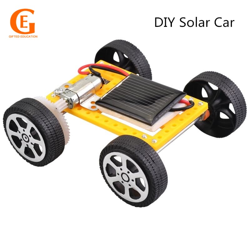 Donativo De Educação DIY Ciência Educacional Brinquedo Mini Solar Car Assemble Robot Kits Montagem Modelo