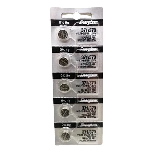 Bateria Para Relogios 371 Energizer Kit C/ 5 Unds