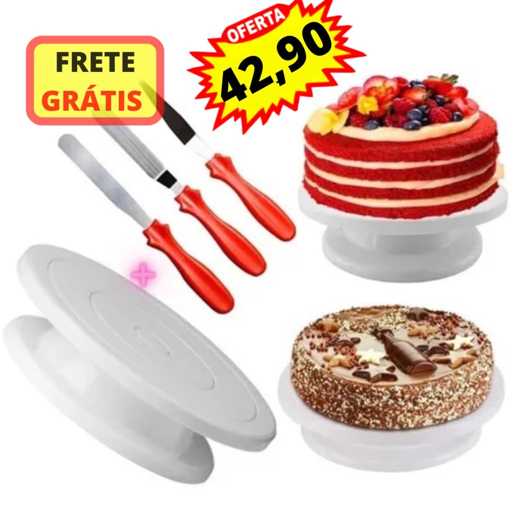 Kit Bailarina E Jogo Com 3 Espatulas Para Confeitar Bolos Qualidade