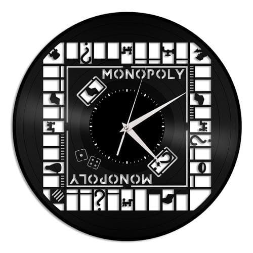 Monopoly - Relógio Disco De Vinil Decoração