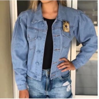 JAQUETA JEANS FEMININA COM BOTOES
