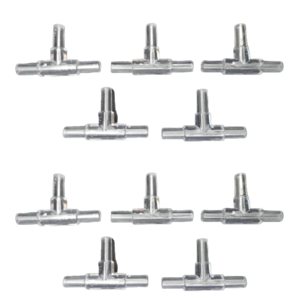 10x Divisor De Ar Em T Em Acrílico Para Mangueira 4mm Para Aquario