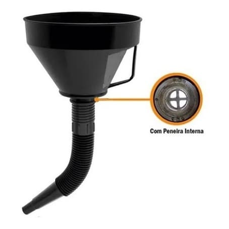 Funil plástico com peneira