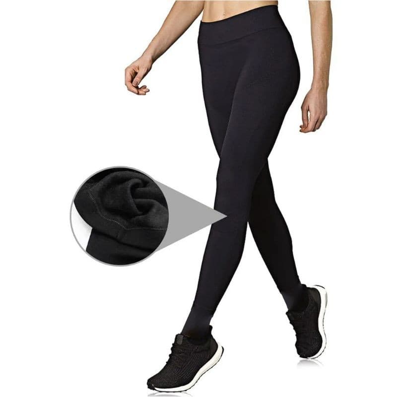 Meia Calça Legging Flanelada Térmica Adulto Tamanho Único Cor Preta Com Meia