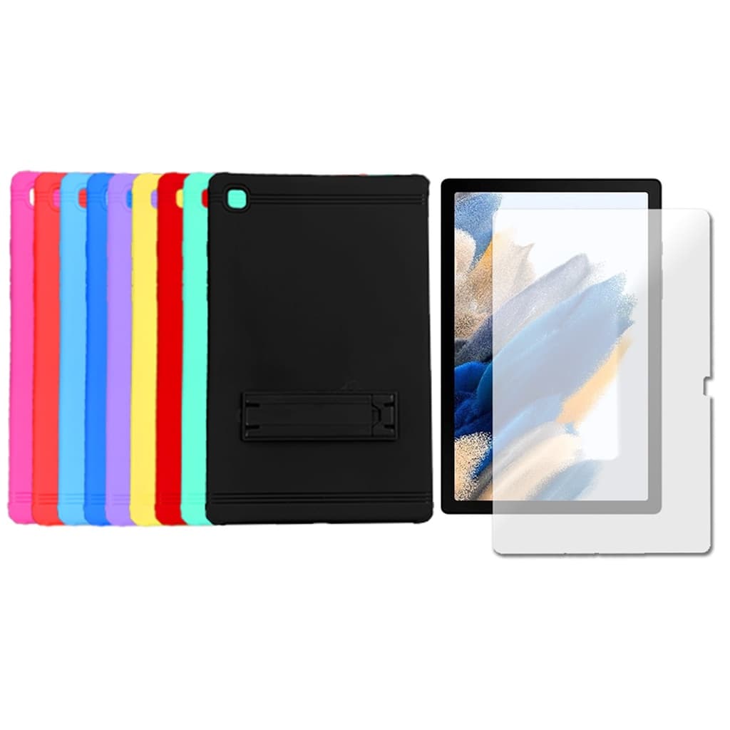 Capa Anti Impacto Colorida para Tablet Samsung Galaxy Tab A8 10.5 2022 X200 X205 + Película de Vidro