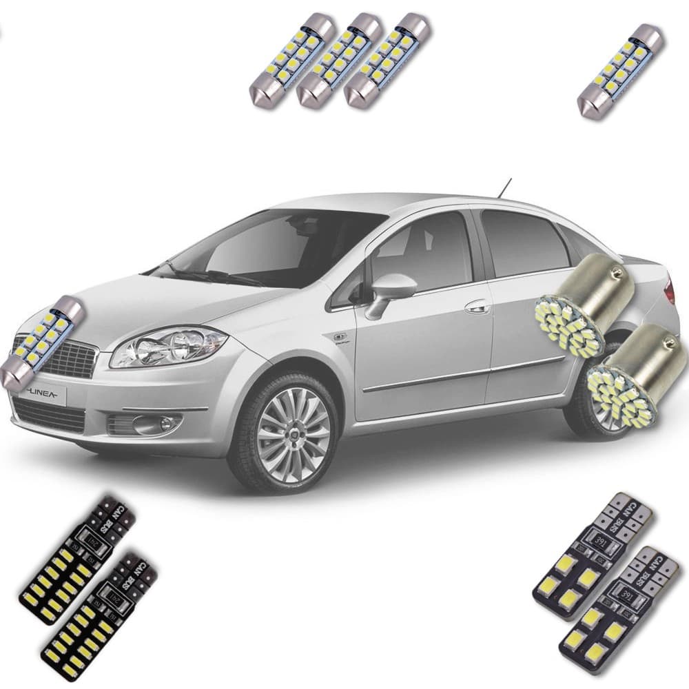 Kit Lâmpadas Led Interna Fiat Linea 2008 a 2016