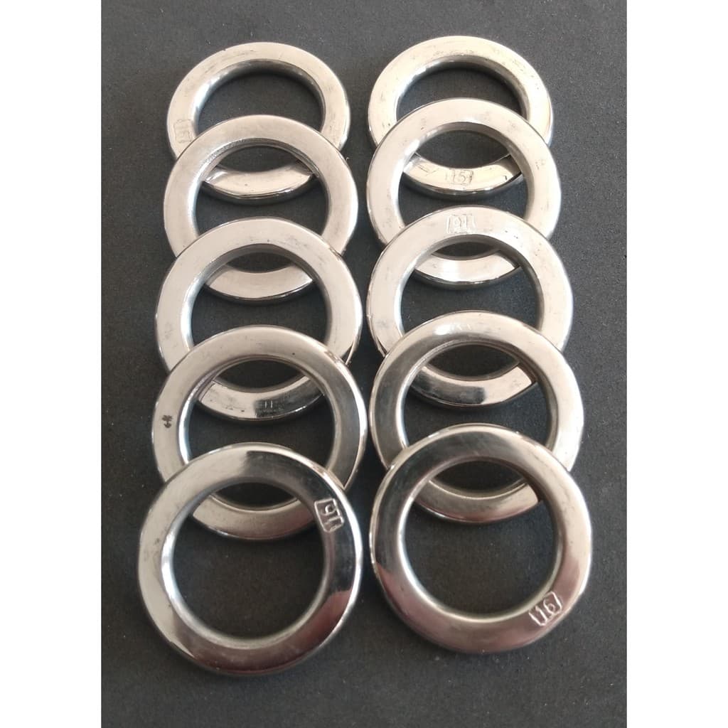 Argola Chata Nº 16 em Inox Pacote com 10