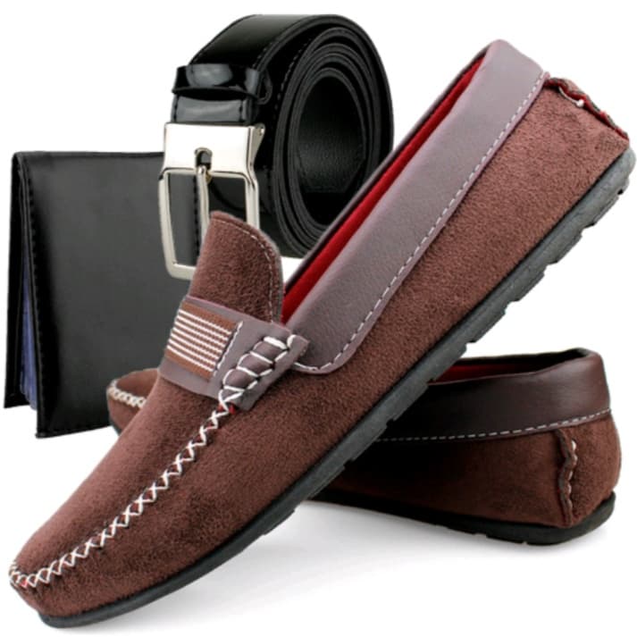 Kit Sapato Mocassim Masculino Casual  + Carteira Masculina Slim+Cinto Pronta Entrega