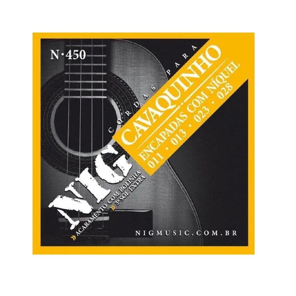 Encordoamento  Cavaquinho Nig N450 C/ Bolinha (sol) Extra.
