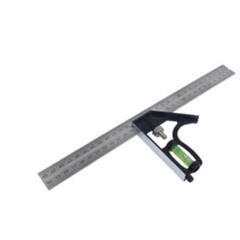 Esquadro Combinado Com Nível Régua 300mm Inox Com Riscador