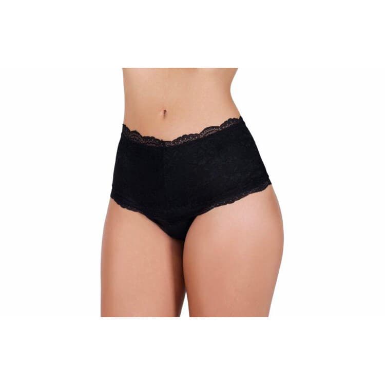 Calcinha Cintura Alta em Cotton Modeladora Algodão Cinta em Renda