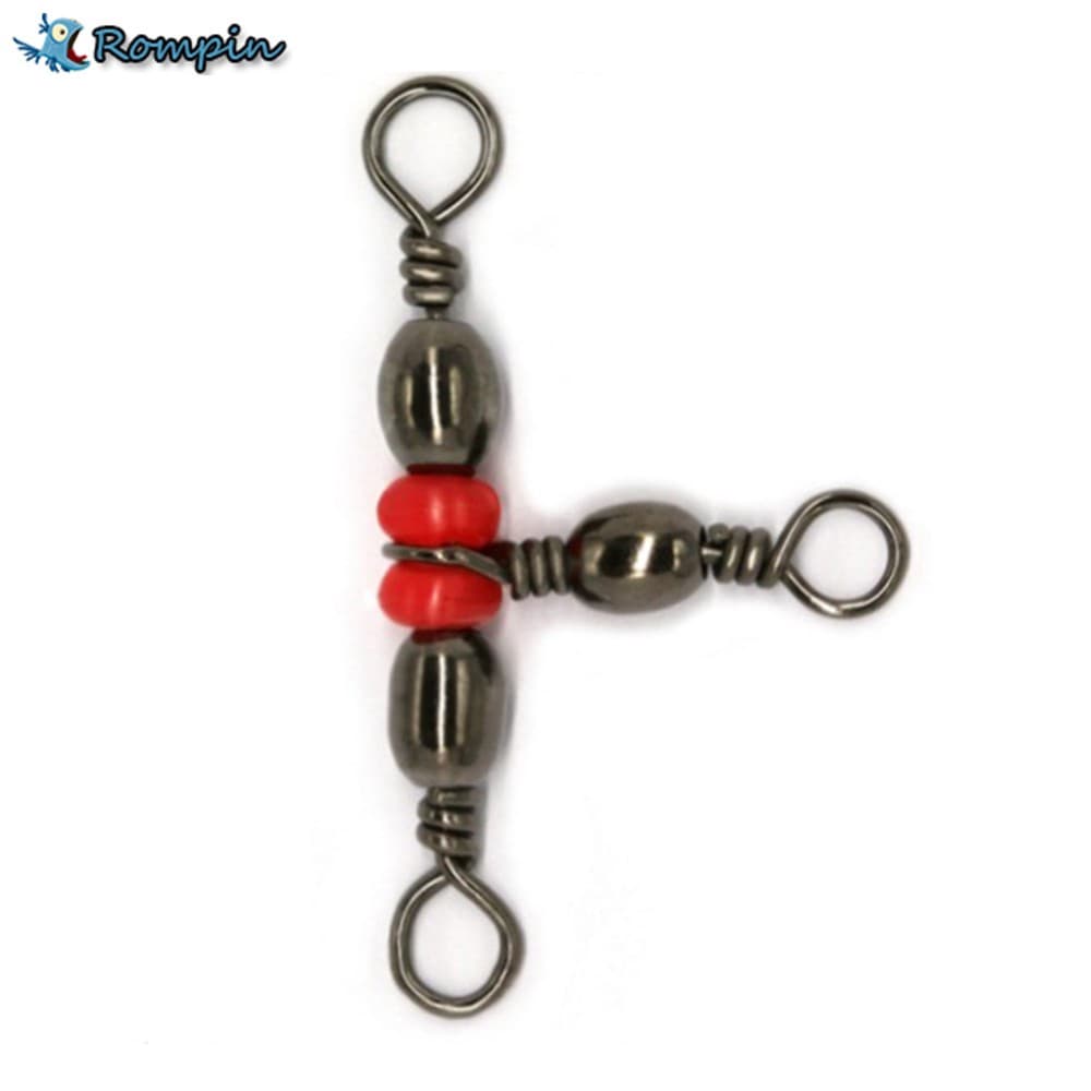 20 Pçs / Lote 3 Maneira Rolamento De Pesca Conector Do Anel Solid Brass Barrel Triplo Gira Rolamento De Pesca Equipamento De Pesca Acessório