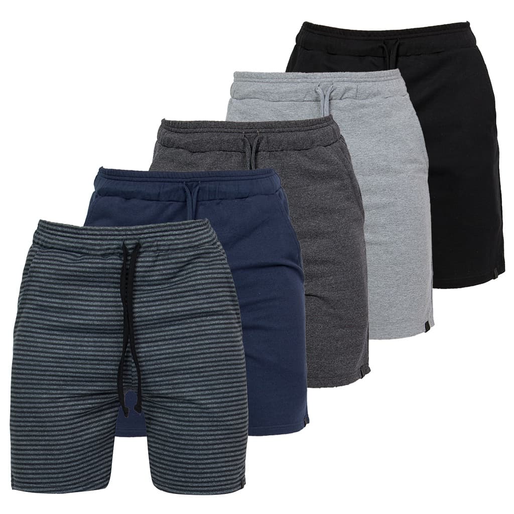 Kit 5 Bermuda Academia Short Moletom Masculino Esporte Lazer Promoção