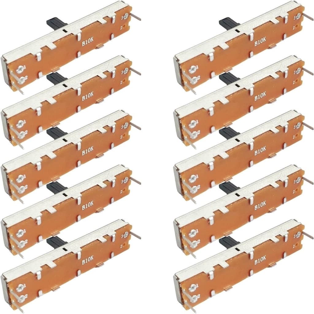 Potenciômetro Deslizante Linear 10K Super Slide 45mm 10KB SL30V1 Para Mesa de Som - Kit 10 Peças