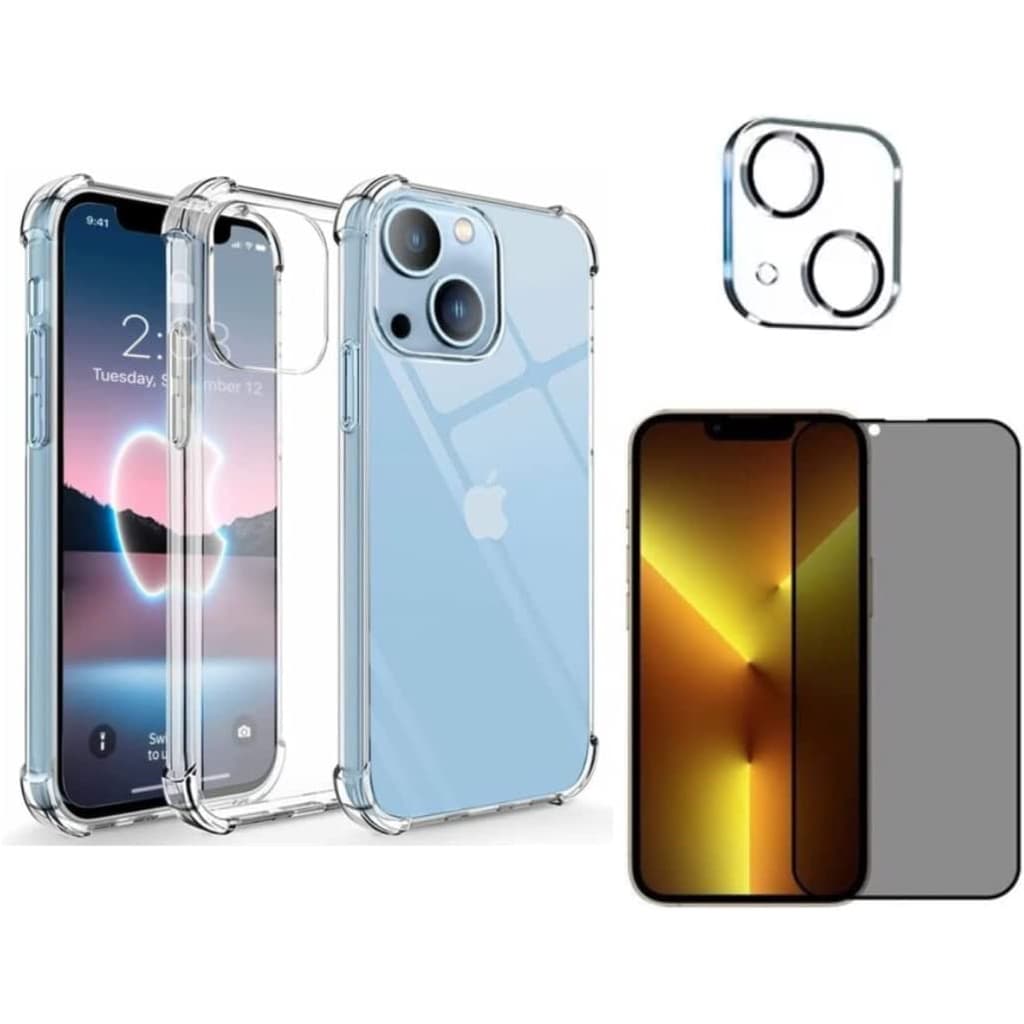 Kit Capa Capinha, Película Privacidade Anti Spy e Proteção da Lente para iPhone 14, 14 Plus, 14 Pro, 14 Pro Max