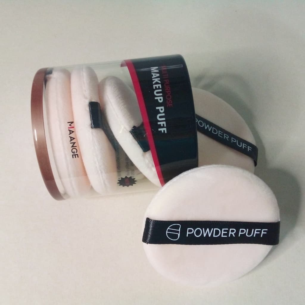 Conjunto Esponjas Redondas Puff Macias com 5 Unidades Para Aplicar Pó Maquiagem Make