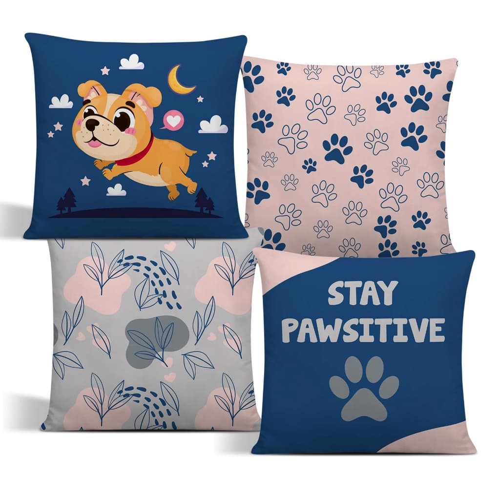 Kit 04 Capas De Almofada 42x42 De Luxo Estampa Dog