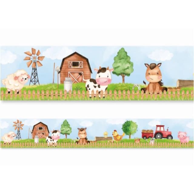 5 metros faixa decorativa fazendinha infantil papel de parede para o quarto de seu filho (a)