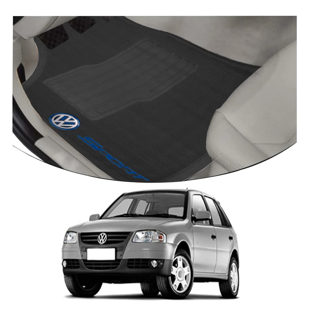 Tapete Borracha Personalizado Gol g1 g2 g3 g4 – Volks, Vw, Gol, Fox, Saveiro, Quadrado, Polo, Golf, Up Tsi, Crossfox, Space Fox, Passat - Tapete Automotivo, Tapete para Carro, Carpete Carro, Carpete para Carro, Sport, Preto