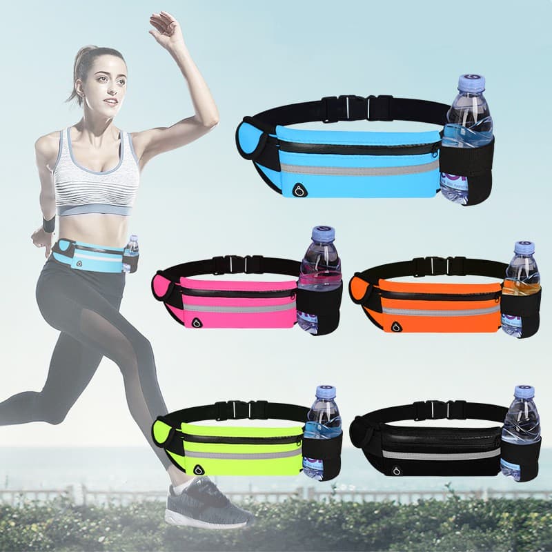 Pochete esportiva Corrida slim impermeável porta celular porta garrafa de água caminhada academia P-A