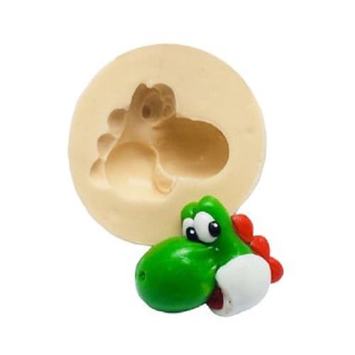 Molde de silicone cod-V 237 Super Mario (Rosto Yoshi) 2,5x2x1cm - 25g