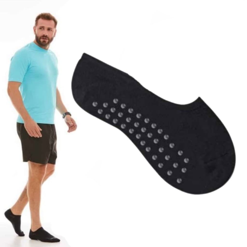 Meia Sapatilha Masculina Antiderrapante Pilates Yoga Hidroginástica Academia