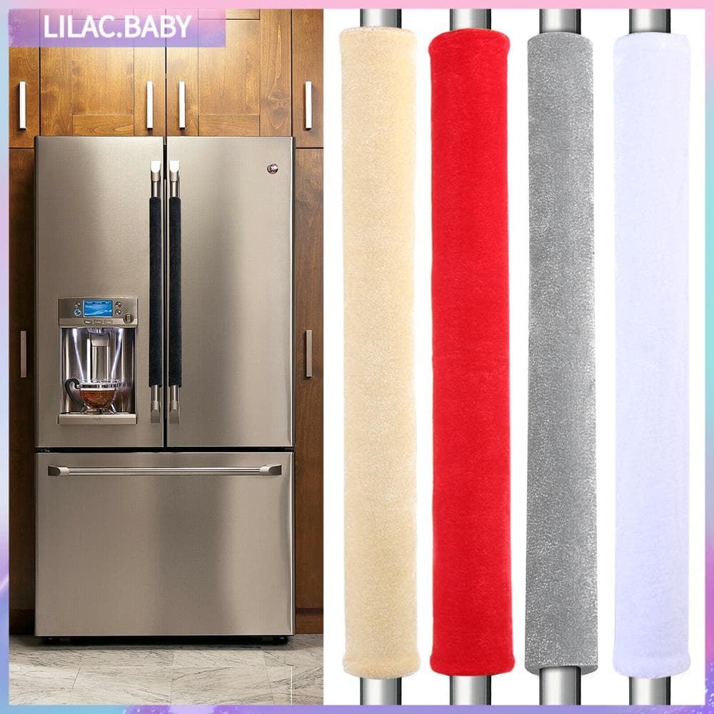 Lilac / 2pçs Capa De Proteção Para Maçaneta De Geladeira De Veludo Flexível Com Alça Para Geladeira