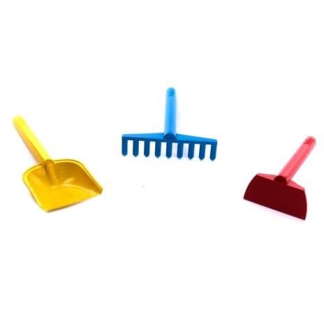Kit Praia Areia Brinquedo Pazinha Garfinho para Construir Castelinho - 3 Peças Ferramentas Infantil