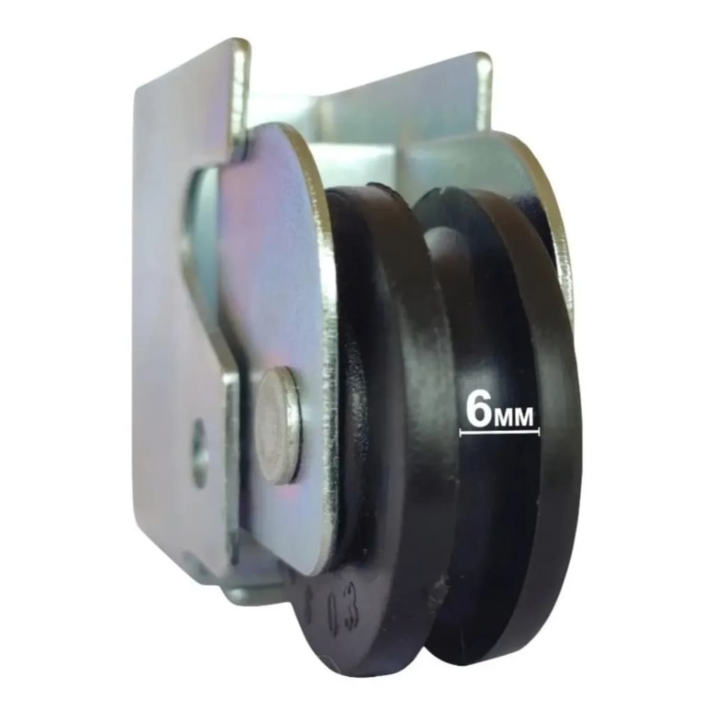 Roldana Para Porta De Correr 45mm Inferior + Caixa De Aço Roda
