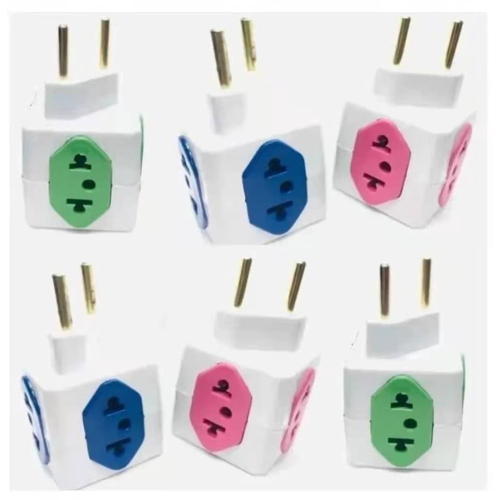kit 2 Adaptador De Tomada Benjamin 4 Entradas Cubo 3d