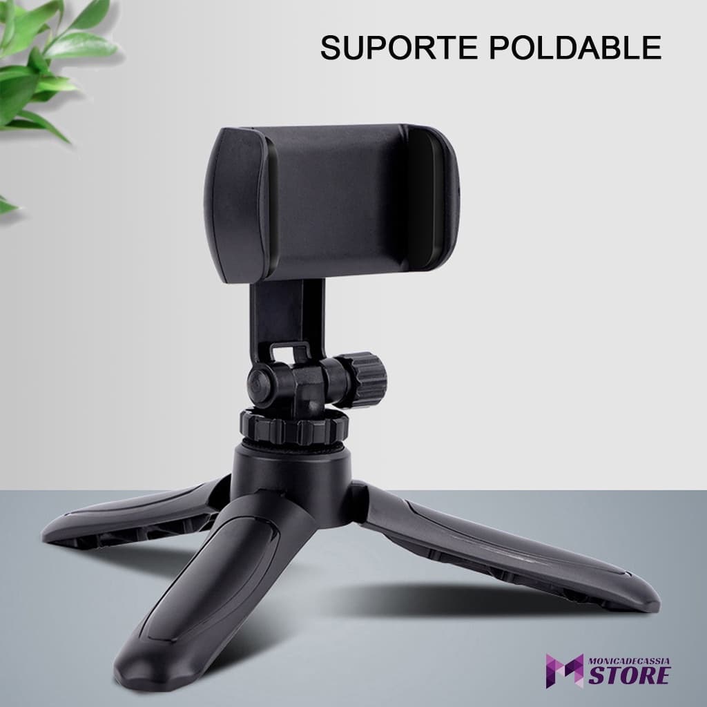 Tripé de suporte de telefone móvel 360 ° dobrável, forte e estável