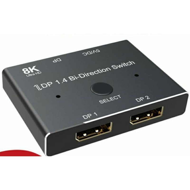 8K DP DisplayPort 1.4 Bi-Direction Switch Divisor 4K 2x1 2 en 1 salida Convertidor