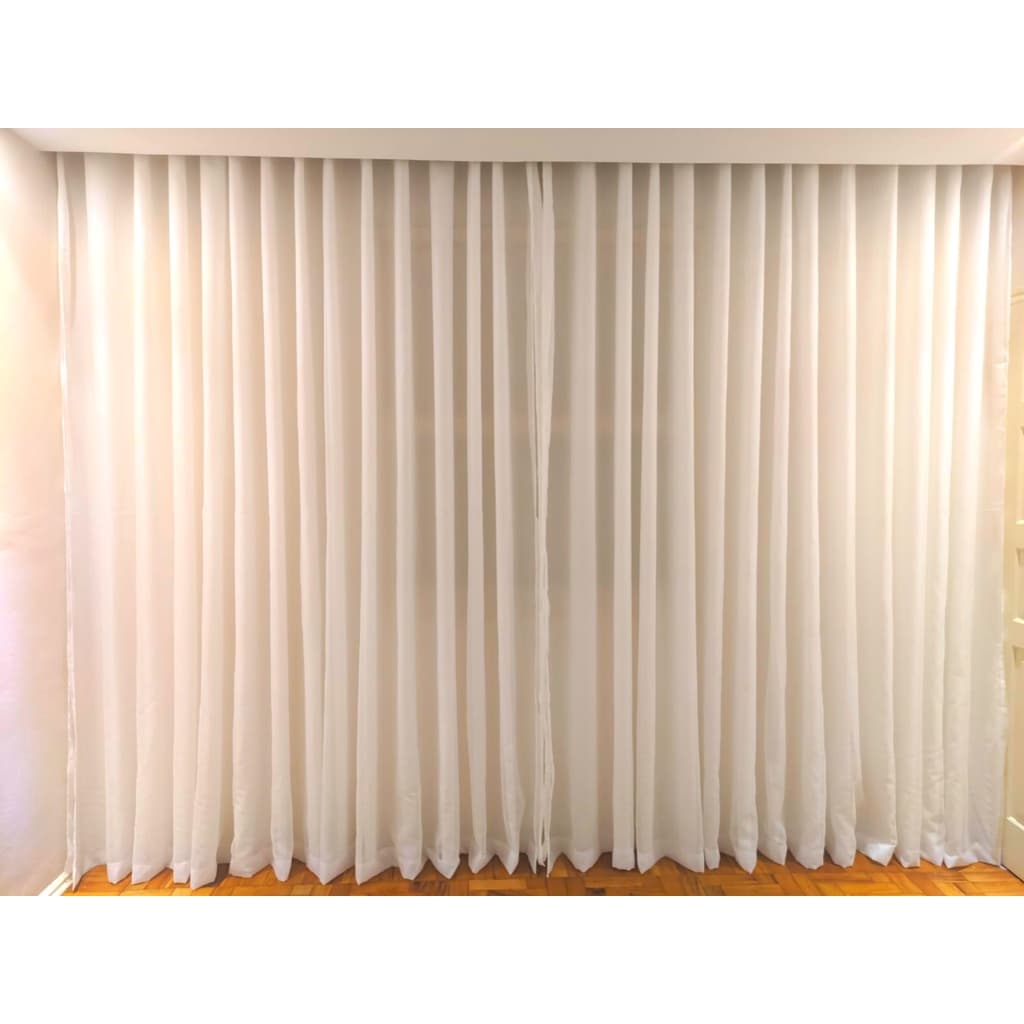 Cortina Luxo Voil Com Forro Microfibra 5,00x2,80 Ilhós Cromado Sala e Quarto Várias Cores