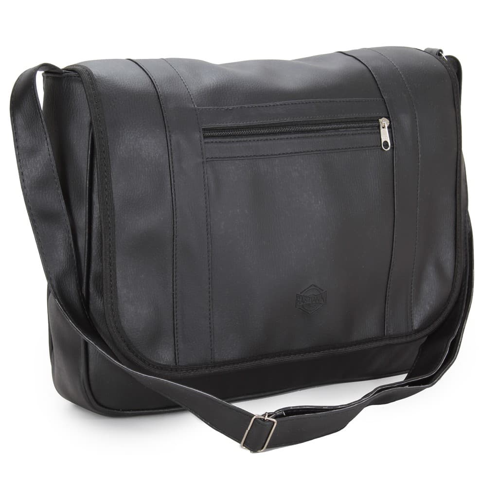 Bolsa transversal masculina pasta carteiro couro sintético bolsa para motoboy case para notebook até 15.6 polegadas
